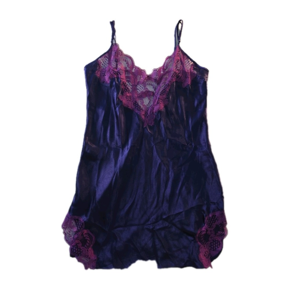 Vintage Purple Victoria Secret Chimise With Lace - Size M